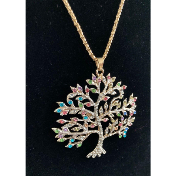 Rhinestones Tree necklace - Picture 4 of 8
